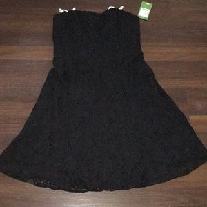 Lilly Pulitzer Black Strapless Eyelet Lacey Dress NWT